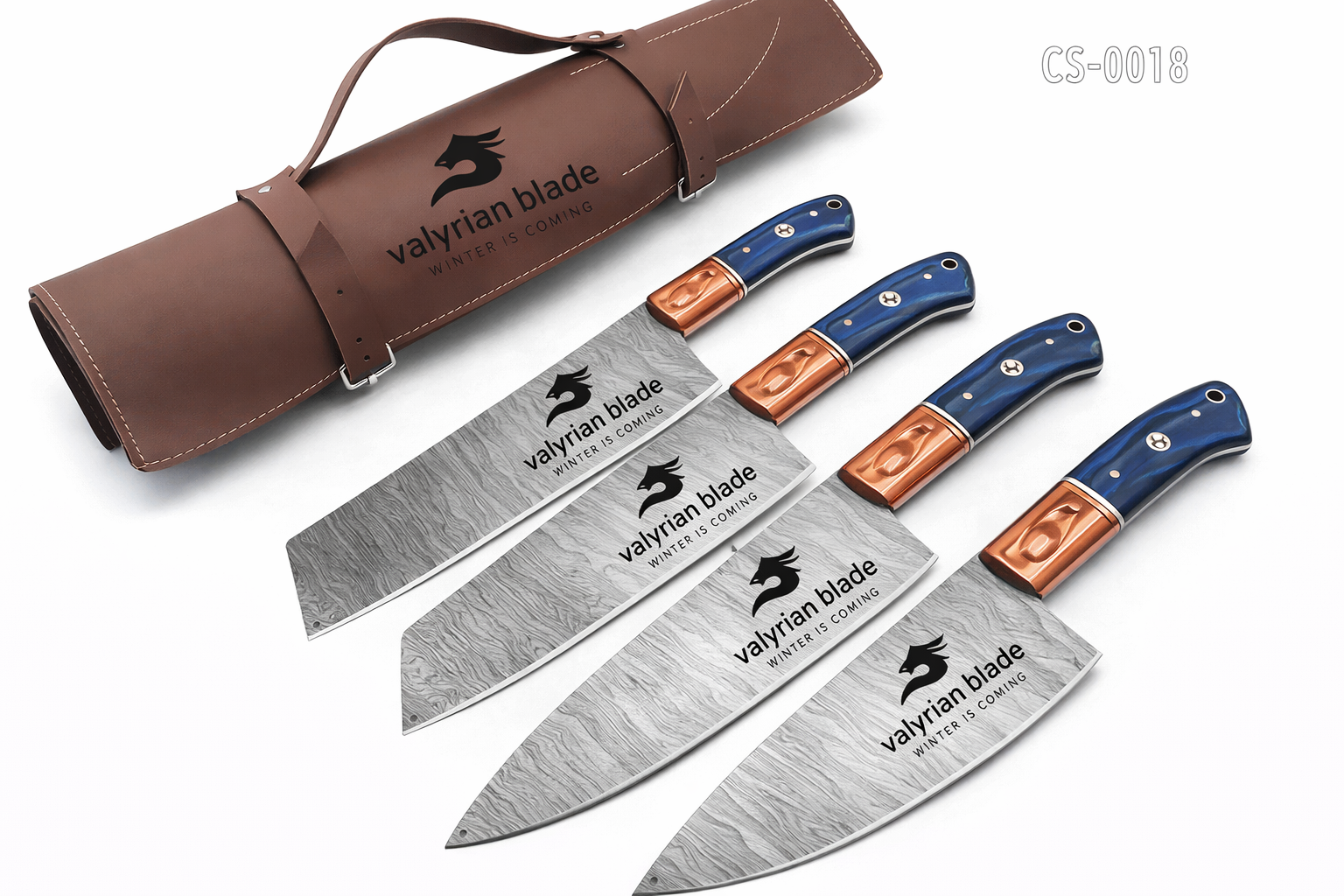 Handmade Damascus Kitchen Knife Set with wood handle and Damascus Stee1 – VALYRIAN BLADE