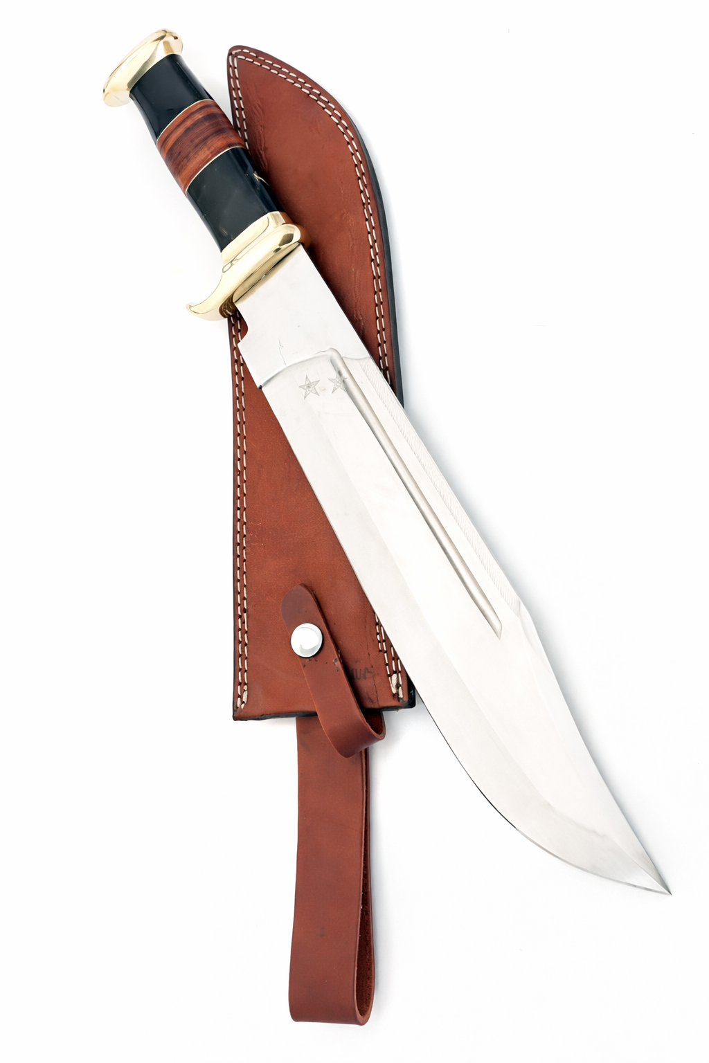 Large Handmade Forged Crocodile Dundee Knife With Horn and Leathe5 – VALYRIAN BLADE