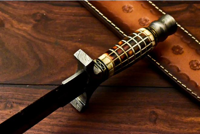 Custom Handmade Damascus Sword Dagger Double Edge Knife – Valyrian Blade
